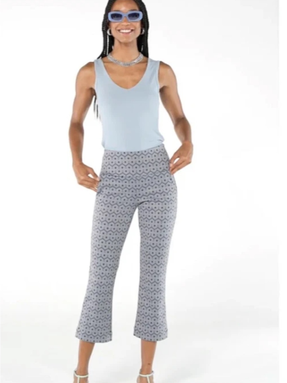 Cabi Tessera Kick Flare Crop Knit Pants